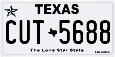 TX license plate CUT5688