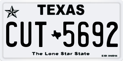 TX license plate CUT5692