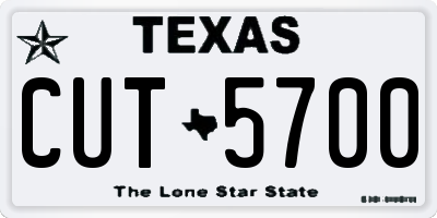 TX license plate CUT5700