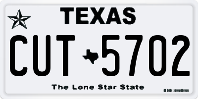 TX license plate CUT5702