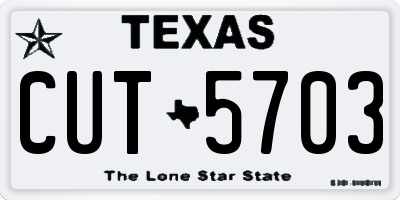 TX license plate CUT5703