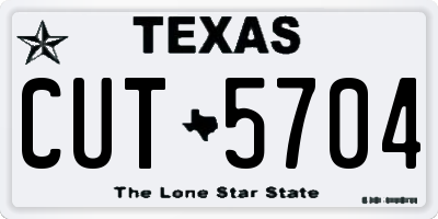 TX license plate CUT5704