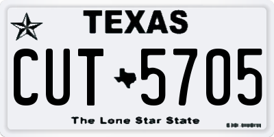 TX license plate CUT5705