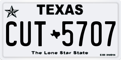 TX license plate CUT5707