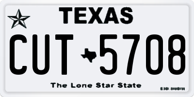 TX license plate CUT5708