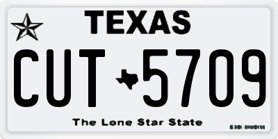 TX license plate CUT5709