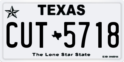 TX license plate CUT5718