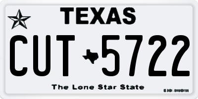 TX license plate CUT5722
