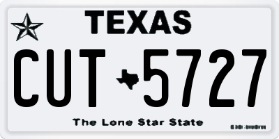 TX license plate CUT5727