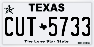 TX license plate CUT5733