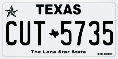 TX license plate CUT5735