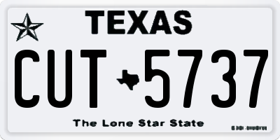 TX license plate CUT5737