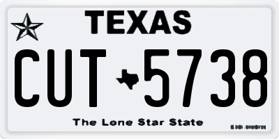 TX license plate CUT5738