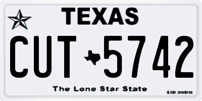TX license plate CUT5742