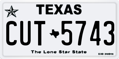 TX license plate CUT5743