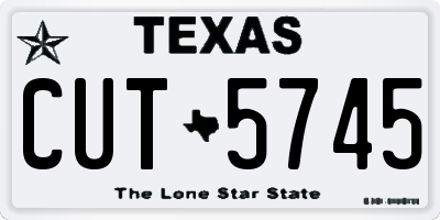TX license plate CUT5745