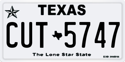 TX license plate CUT5747