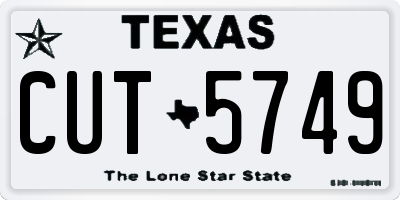 TX license plate CUT5749
