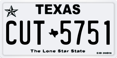 TX license plate CUT5751