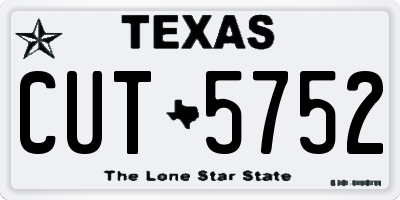 TX license plate CUT5752