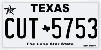 TX license plate CUT5753