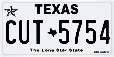 TX license plate CUT5754