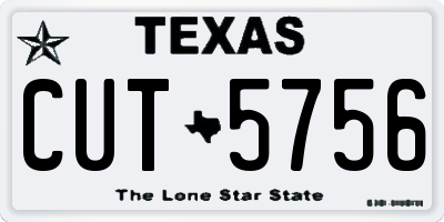 TX license plate CUT5756