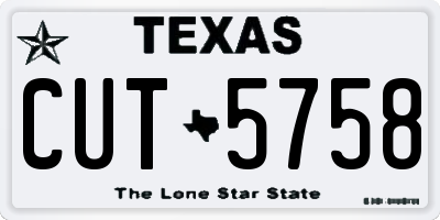 TX license plate CUT5758