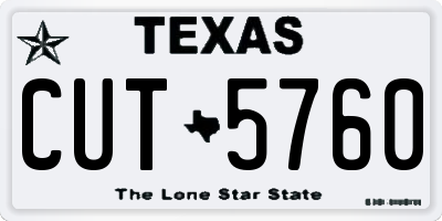 TX license plate CUT5760