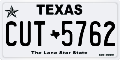 TX license plate CUT5762