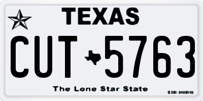 TX license plate CUT5763