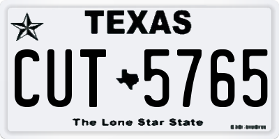 TX license plate CUT5765