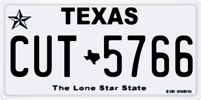 TX license plate CUT5766
