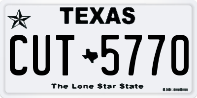 TX license plate CUT5770