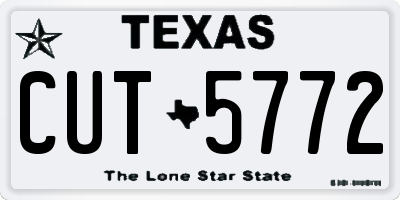 TX license plate CUT5772