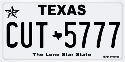 TX license plate CUT5777