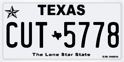 TX license plate CUT5778