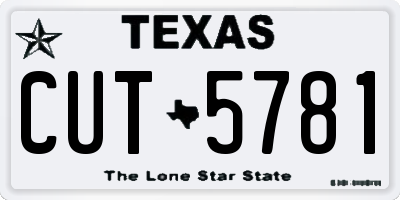 TX license plate CUT5781