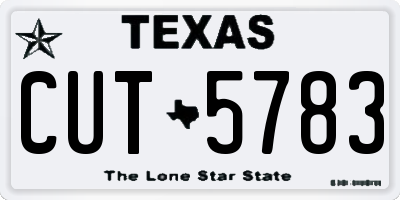 TX license plate CUT5783