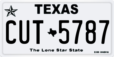 TX license plate CUT5787