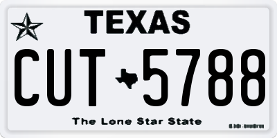TX license plate CUT5788