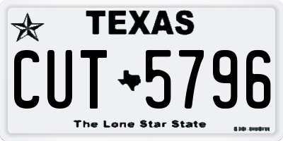 TX license plate CUT5796