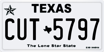 TX license plate CUT5797