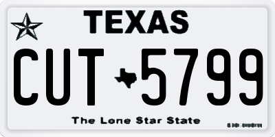 TX license plate CUT5799