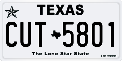 TX license plate CUT5801