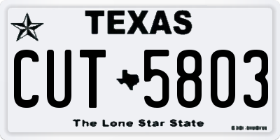 TX license plate CUT5803