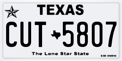 TX license plate CUT5807