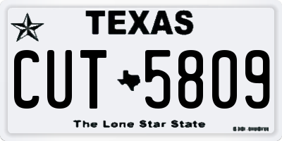 TX license plate CUT5809