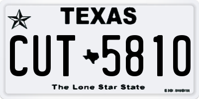 TX license plate CUT5810