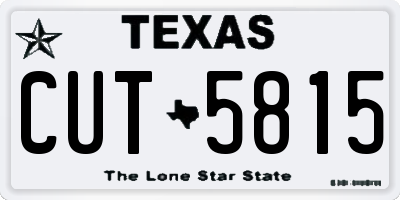 TX license plate CUT5815
